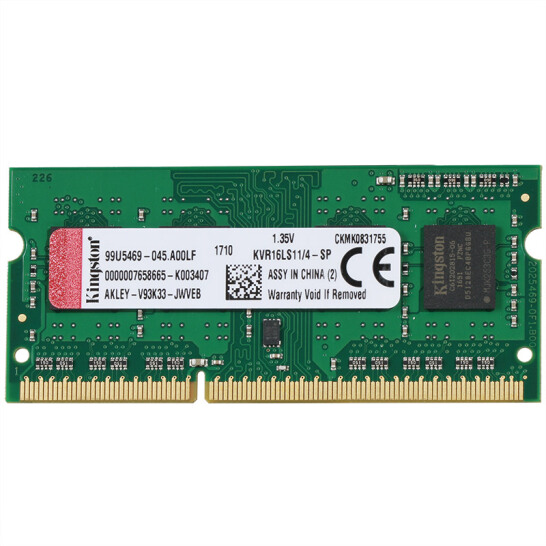 金士顿(Kingston)低电压版 DDR3 1600 8GB 笔记本内存