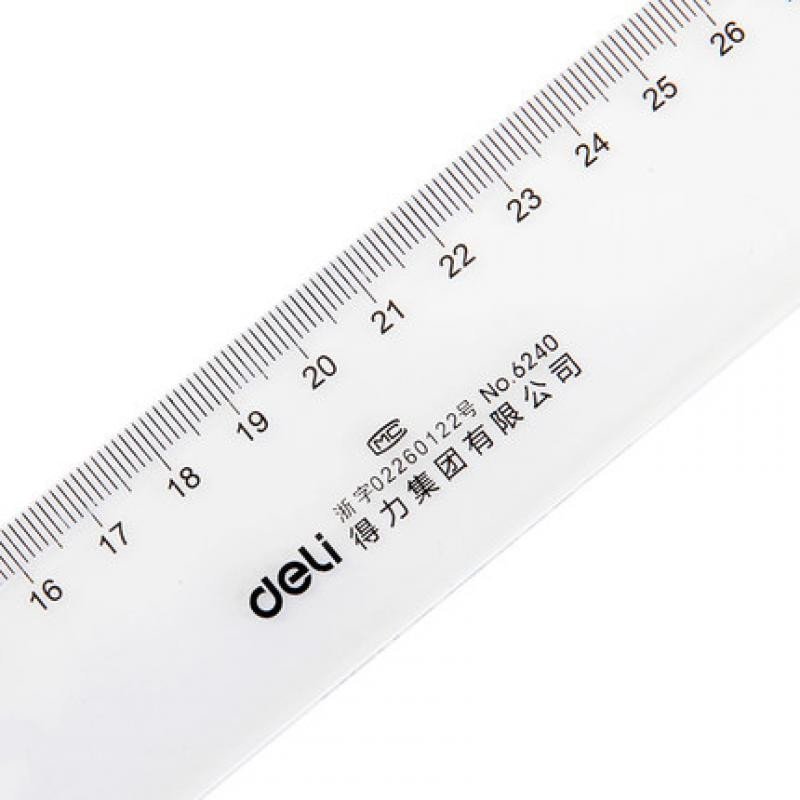 得力（deli）6240 40cm 透明直尺 塑料