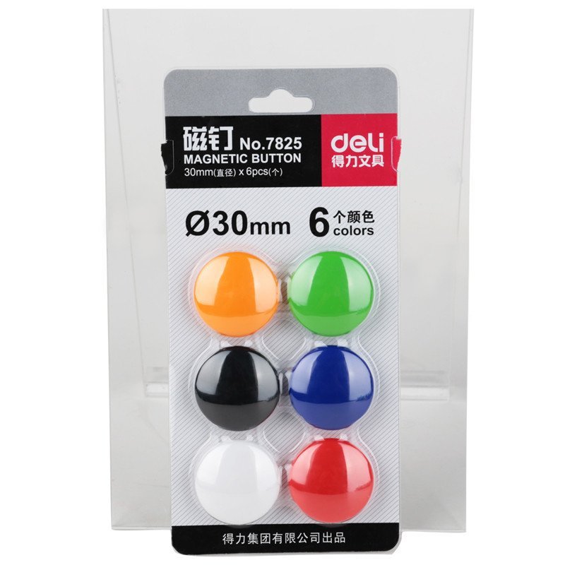 得力（deli）7825 彩色 白板磁扣/吸铁石/磁粒 磁力超强 办公生活用品