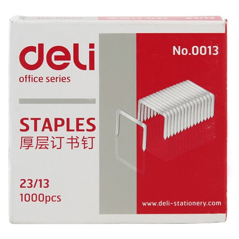 得力（deli）0013 厚层订书钉 23/13财务办公用品重型大号 50-80页